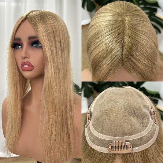 Mono Hair Topper 5.5" × 6" | Brazilian Human Hair | T8-16 - Hormel Wigs