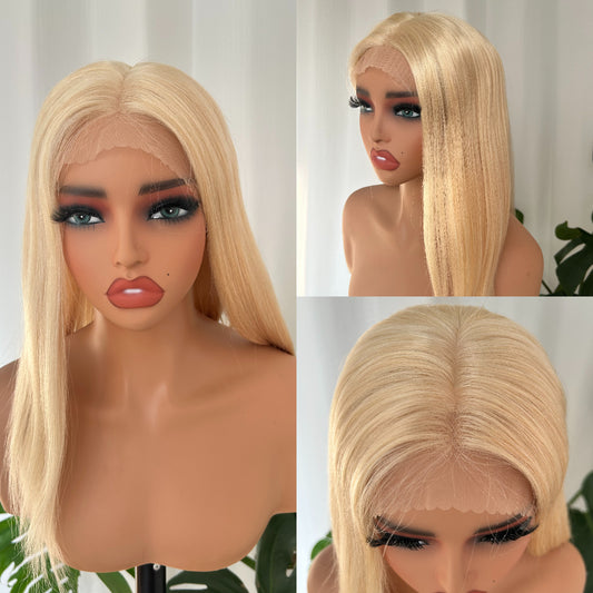 Medical Wig – Silk Top Full Hand-Tied Human Hair – Blonde - Hormel Wigs