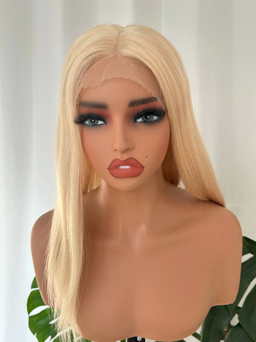 Medical Wig – Silk Top Full Hand-Tied Human Hair – Blonde