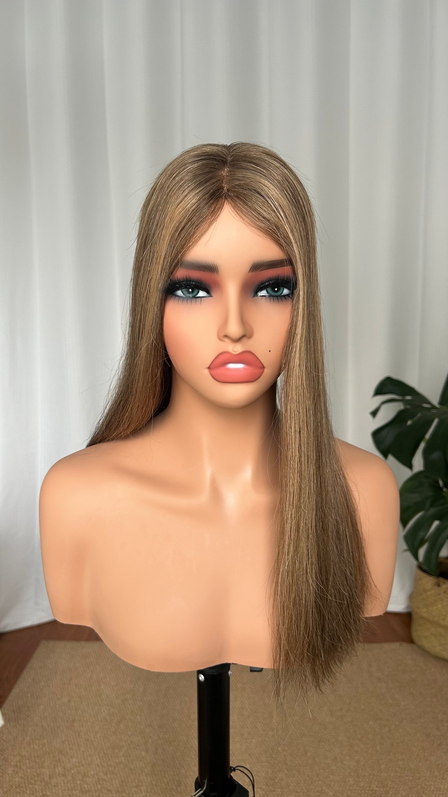 Custom Human Hair Topper | 6" × 7" Mono Base | 16" Length