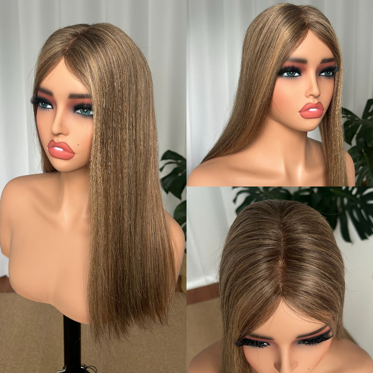 Custom Human Hair Topper | 6" × 7" Mono Base | 16" Length
