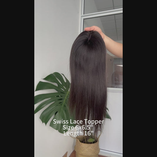 Swiss Lace Human Hair Topper For Female Hairloss Problem