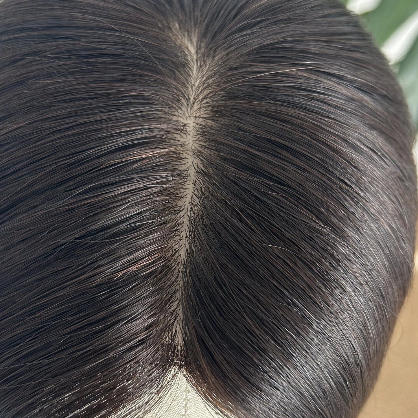 Silk Base Human Hair Topper | 6" × 7" | 14" Length | Natural Black
